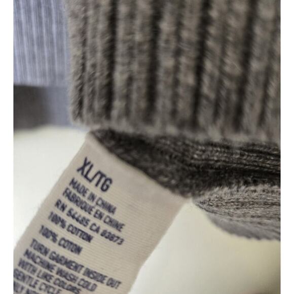 American Eagle Mens XL Grey Henley Zip Athletic Fit Academia Preppy Old Money - Picture 3 of 7